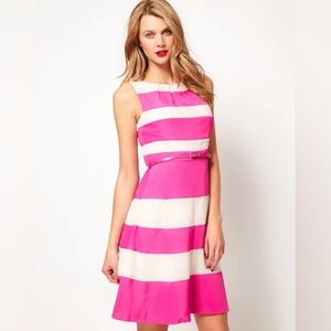 Coast Venice Church Pink Striped Dress, Size 12